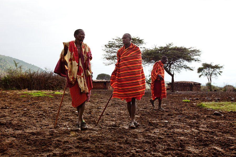  Masai men near Oloolaaimutia village. Kenya